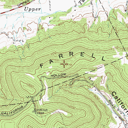 Topographic Map of Farrell Hill, OH