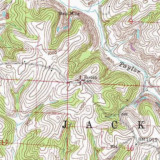 Topographic Map of Farson Cemetery, OH