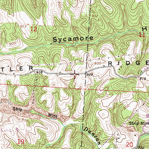 Topographic Map of Fatler Ridge, OH