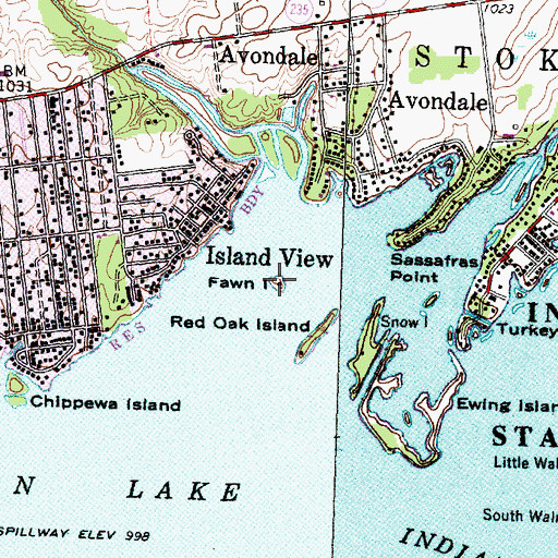 Topographic Map of Fawn Island, OH