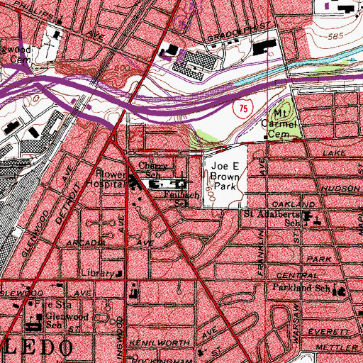 Topographic Map of Feilbach School, OH