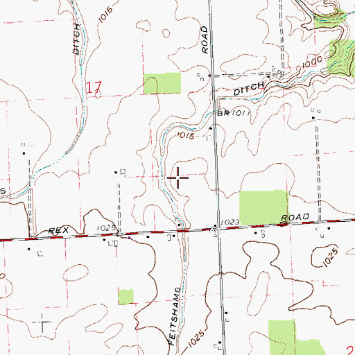 Topographic Map of Feitshams Ditch, OH