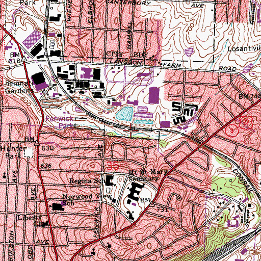 Topographic Map of Fenwick Park, OH