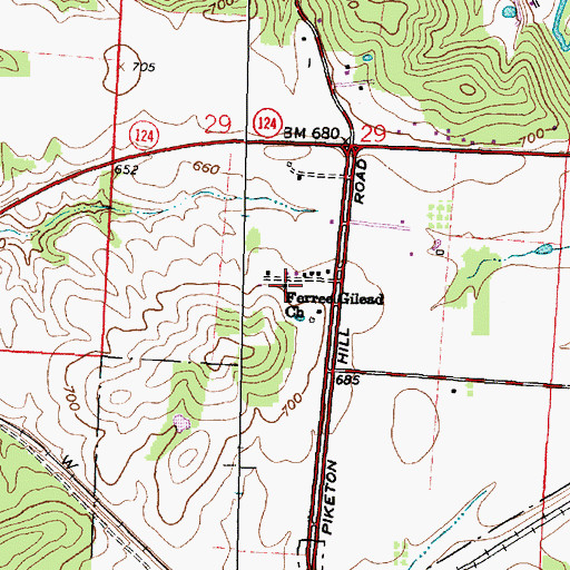 Topographic Map of Ferree Gilead Church, OH