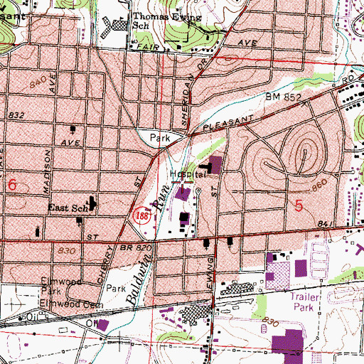Topographic Map of Fetters Run, OH