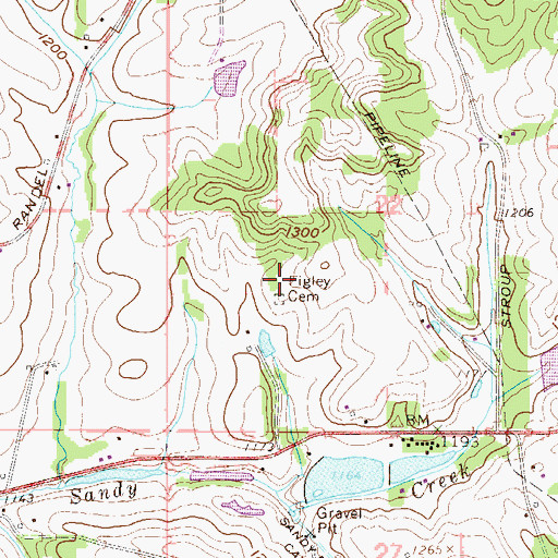 Topographic Map of Figley Cemetery, OH