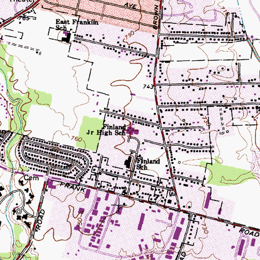 Topographic Map of Finland Junior High School, OH