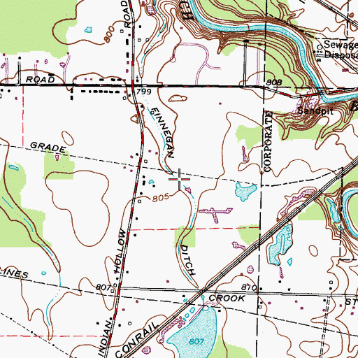 Topographic Map of Finnegan Ditch, OH