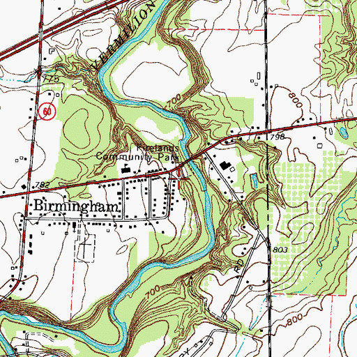Topographic Map of Firelands Community Park, OH