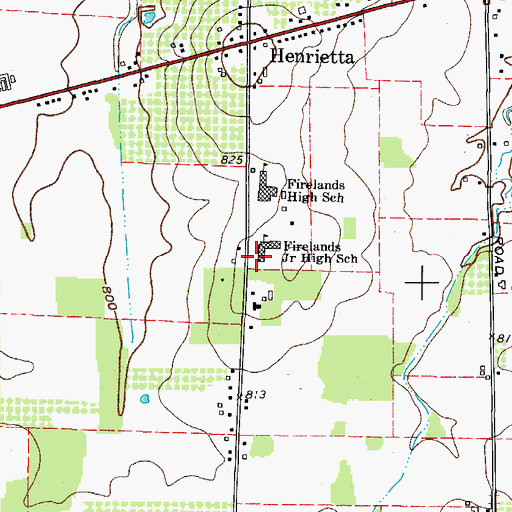Topographic Map of Firelands Junior High School, OH