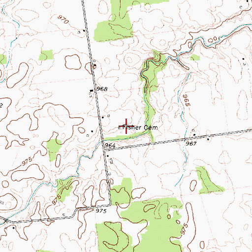 Topographic Map of Fisher Cemetery, OH