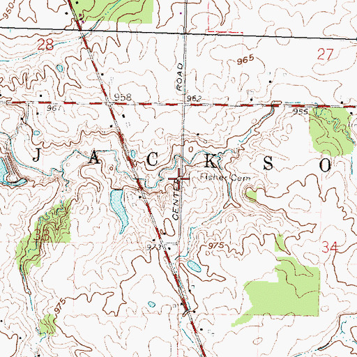 Topographic Map of Fisher Cemetery, OH