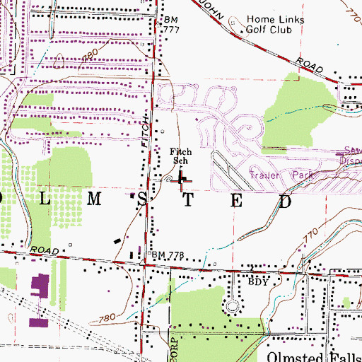 Topographic Map of Olmsted Falls Early Childhood Center, OH