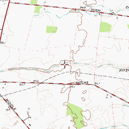 Topographic Map of Fitzgerald Ditch, OH