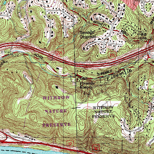 Topographic Map of Fivemile Chapel, OH
