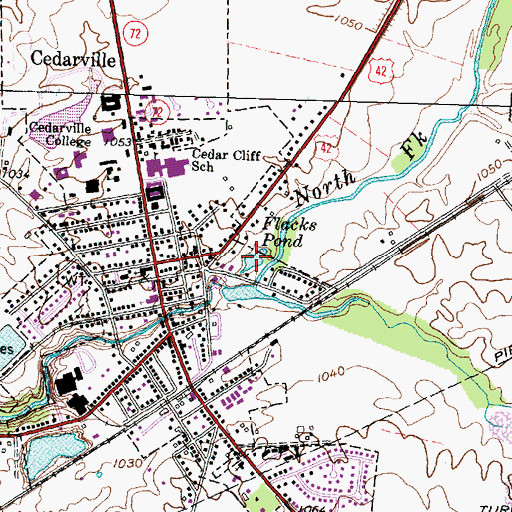 Topographic Map of Flacks Pond, OH