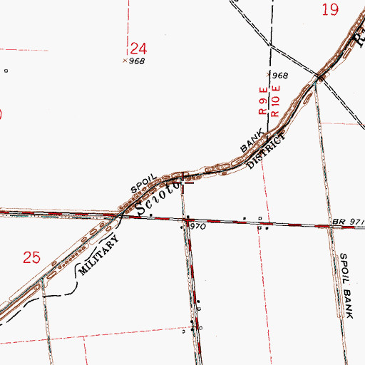 Topographic Map of Flat Branch, OH