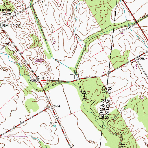 Topographic Map of Flat Branch, OH