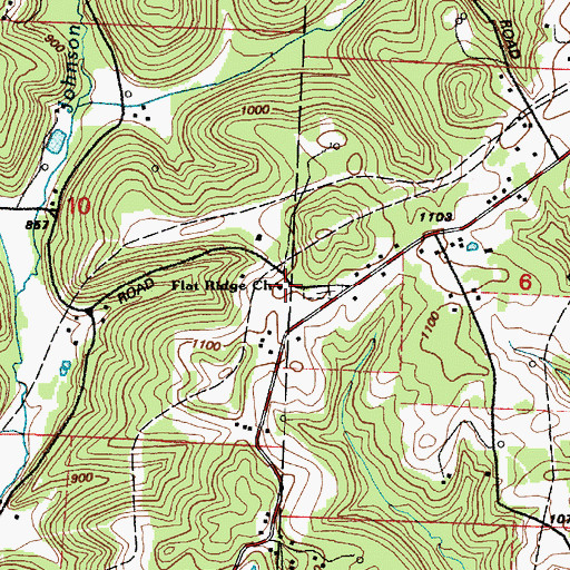 Topographic Map of Flat Ridge Church, OH