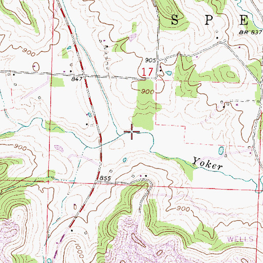 Topographic Map of Flat Run, OH