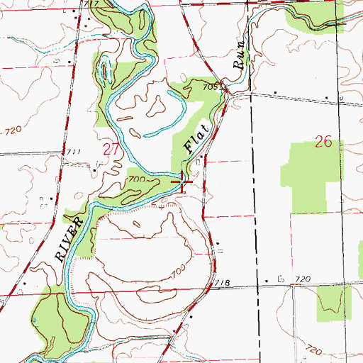 Topographic Map of Flat Run, OH