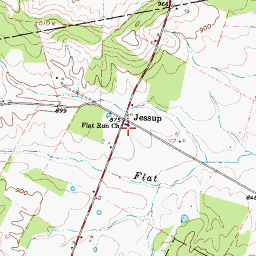 Topographic Map of Flat Run Church, OH
