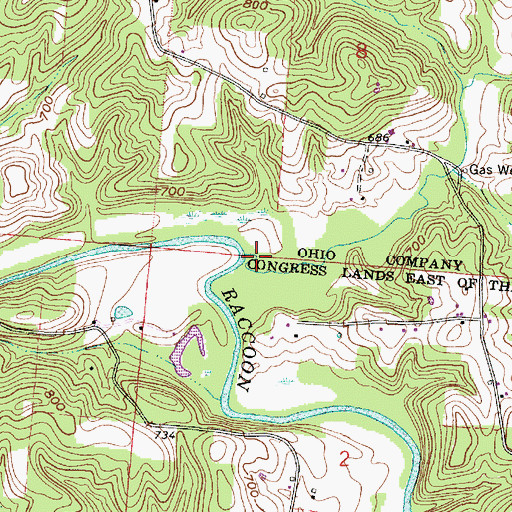 Topographic Map of Flatlick Run, OH