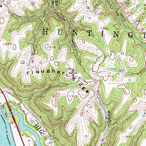 Topographic Map of Flaugher Ridge, OH