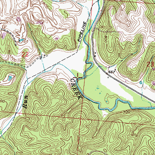 Topographic Map of Flint Run, OH
