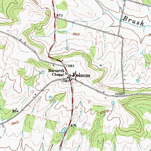 Topographic Map of Folsom, OH