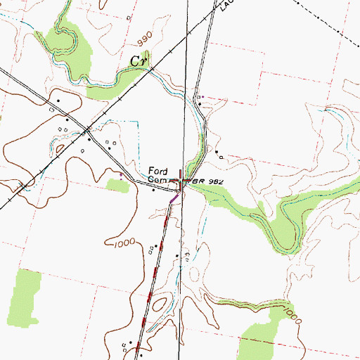 Topographic Map of Ford Cemetery, OH