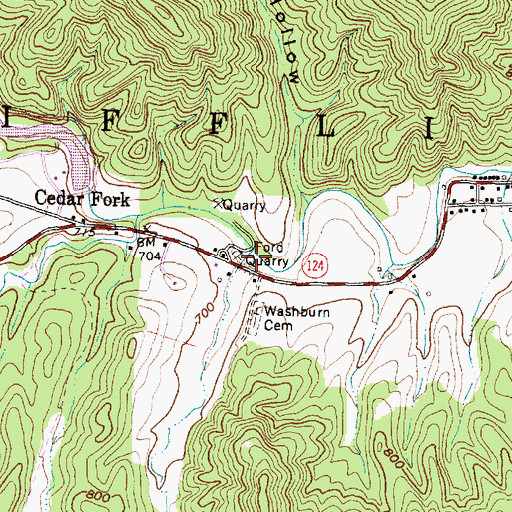 Topographic Map of Ford Quarry, OH