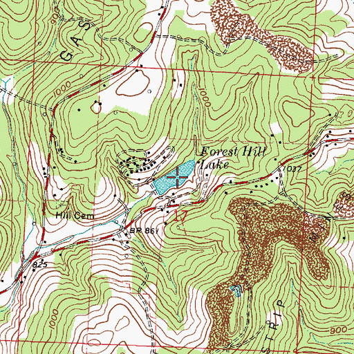 Topographic Map of Forest Hill Lake, OH