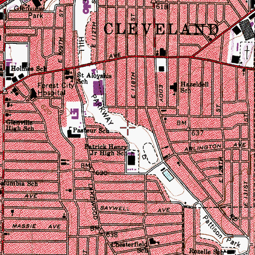Topographic Map of Forest Hill Parkway, OH