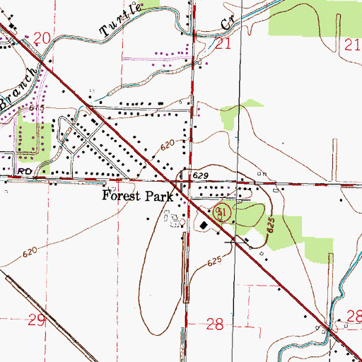 Topographic Map of Forest Park, OH