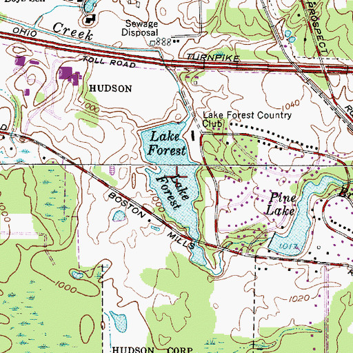 Topographic Map of Lake Forest, OH