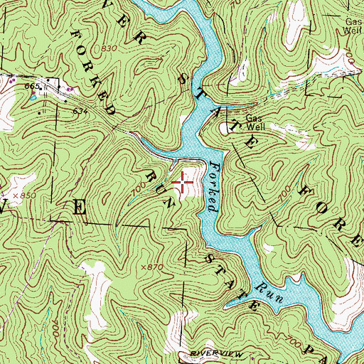 Topographic Map of Forked Run State Park, OH