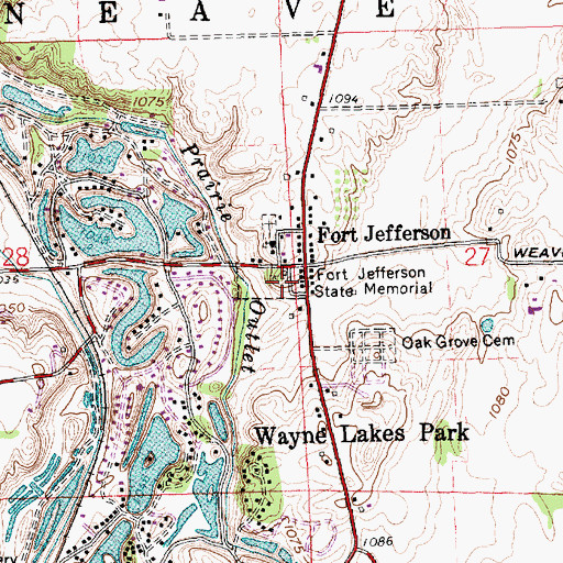 Topographic Map of Fort Jefferson State Memorial, OH