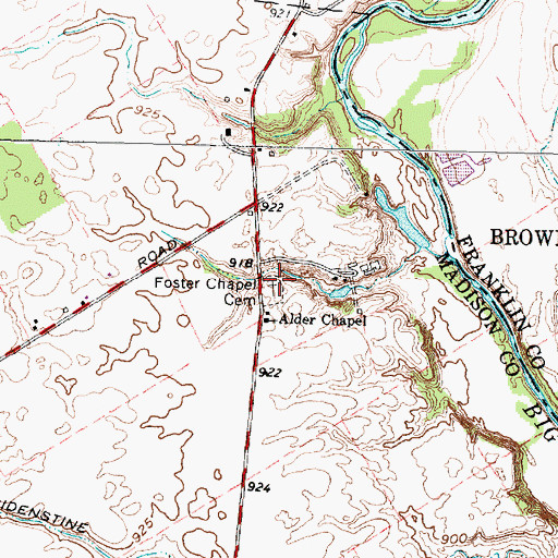 Topographic Map of Foster Chapel Cemetery, OH