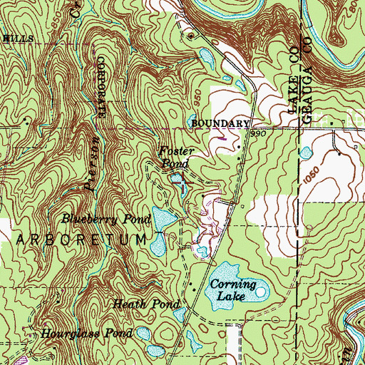 Topographic Map of Foster Pond, OH