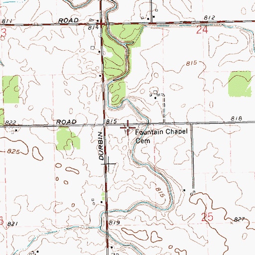 Topographic Map of Fountain Chapel Cemetery, OH
