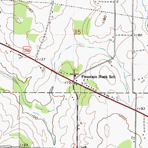 Topographic Map of Fountain Nook School, OH