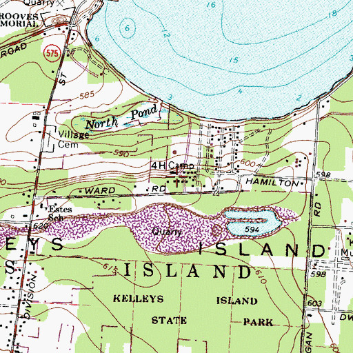 Topographic Map of Four H Camp, OH
