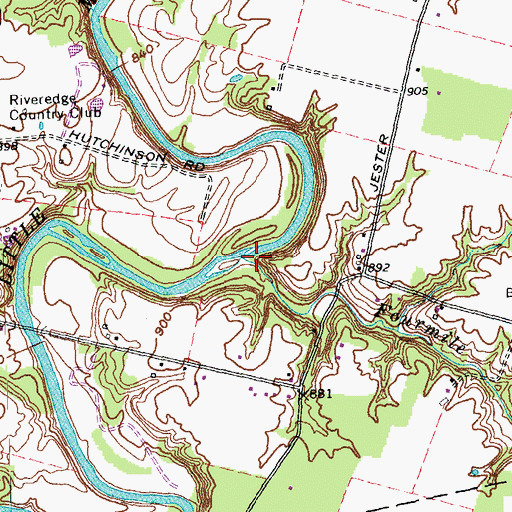 Topographic Map of Fourmile Creek, OH