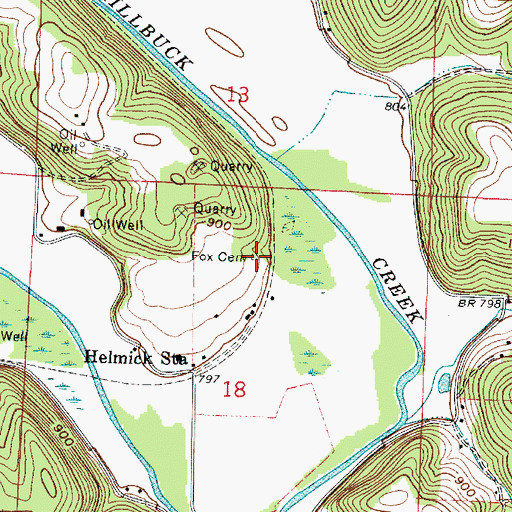 Topographic Map of Fox Cemetery, OH