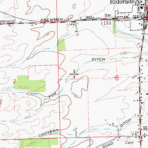 Topographic Map of Fox Ditch, OH
