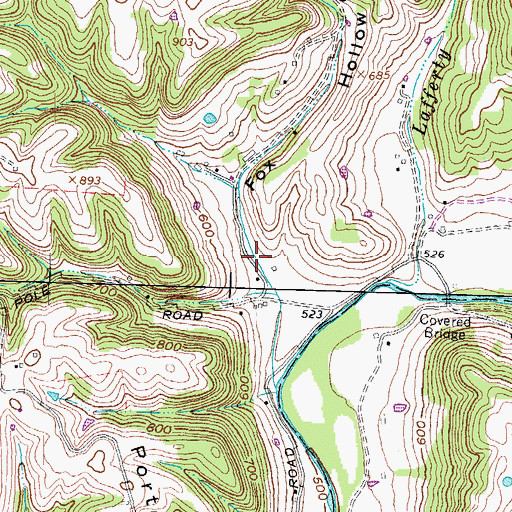 Topographic Map of Fox Hollow, OH
