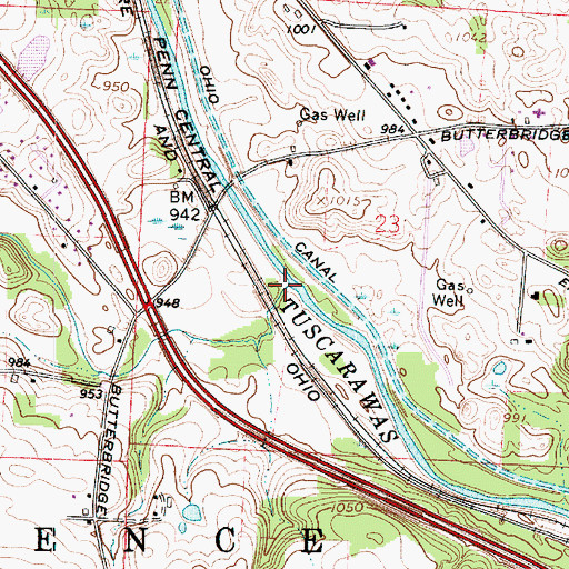 Topographic Map of Fox Run, OH