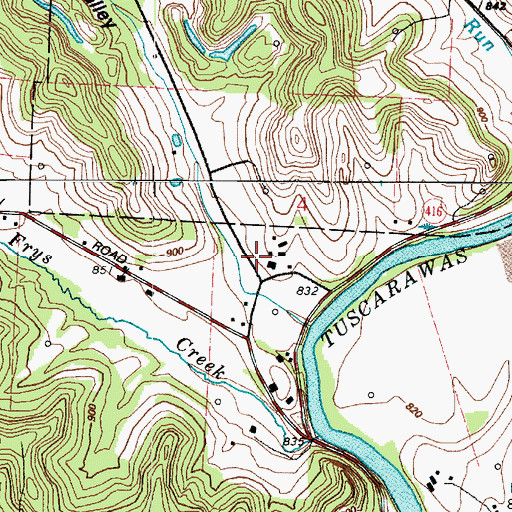 Topographic Map of Fox Valley, OH