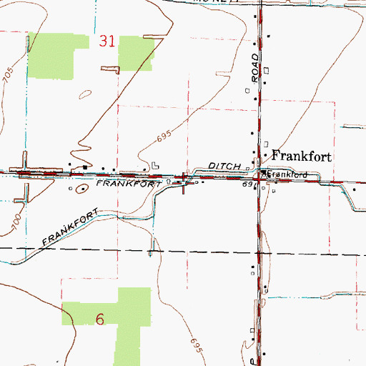 Topographic Map of Frankfort Ditch, OH